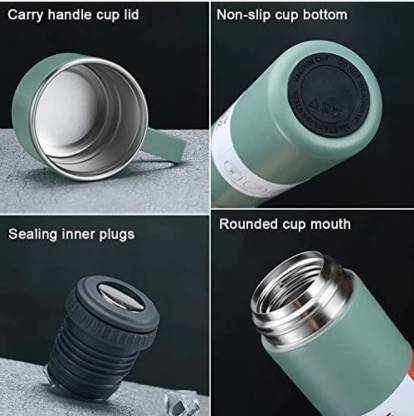 Vacuum Flask Set – 500ml Thermal Bottle with 3 Cups & Insulated Lid - Infinitygallery.store