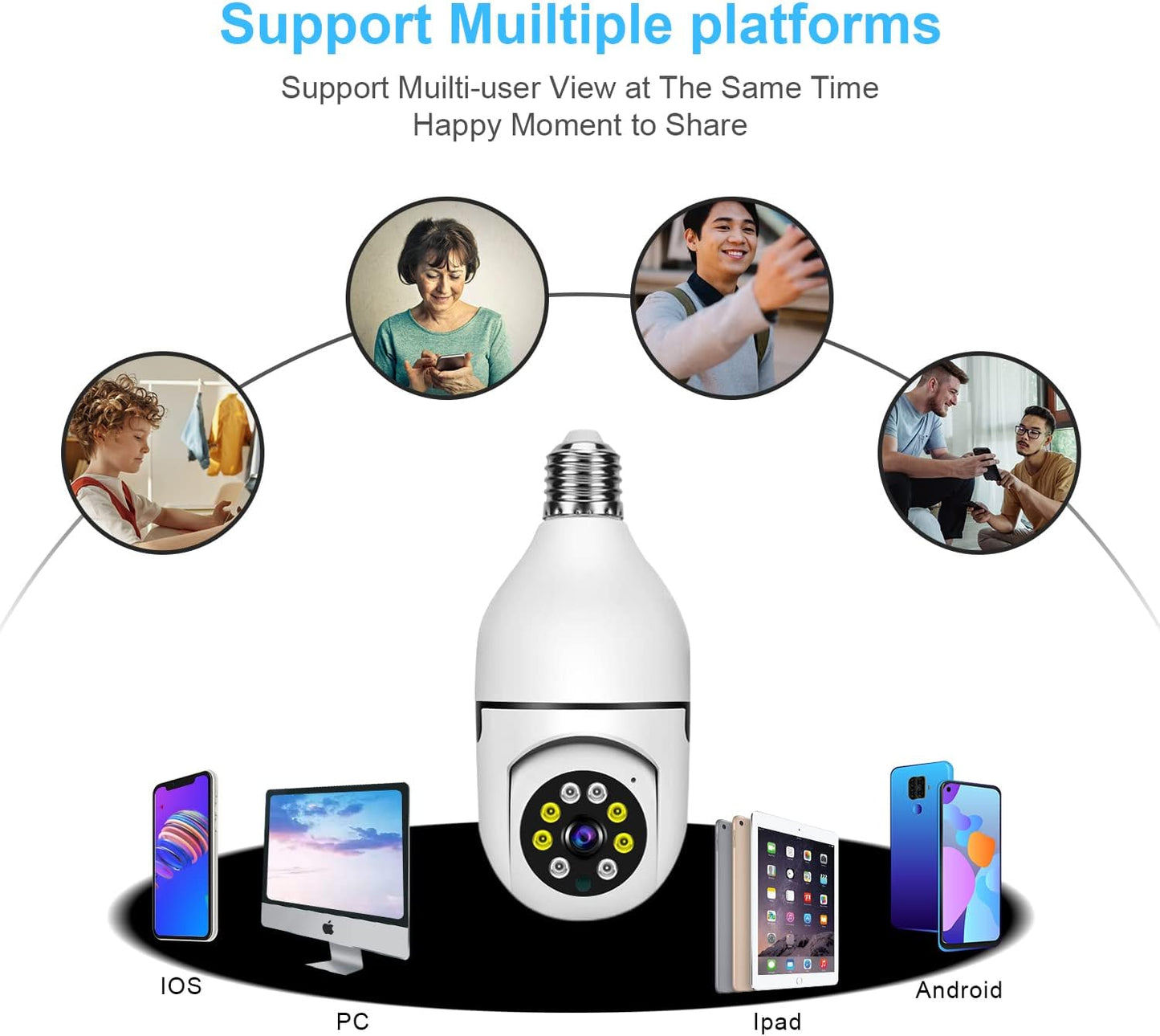 Light Bulb Security Camera – 1080P WiFi Camera with Full Color Night Vision & Motion Alerts - Infinitygallery.store