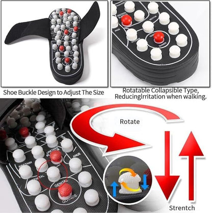 Massage Slippers with Rotating Acupressure Nodes – EVA Reflexology Footwear for Stress Relief & Blood Circulation - Infinitygallery.store