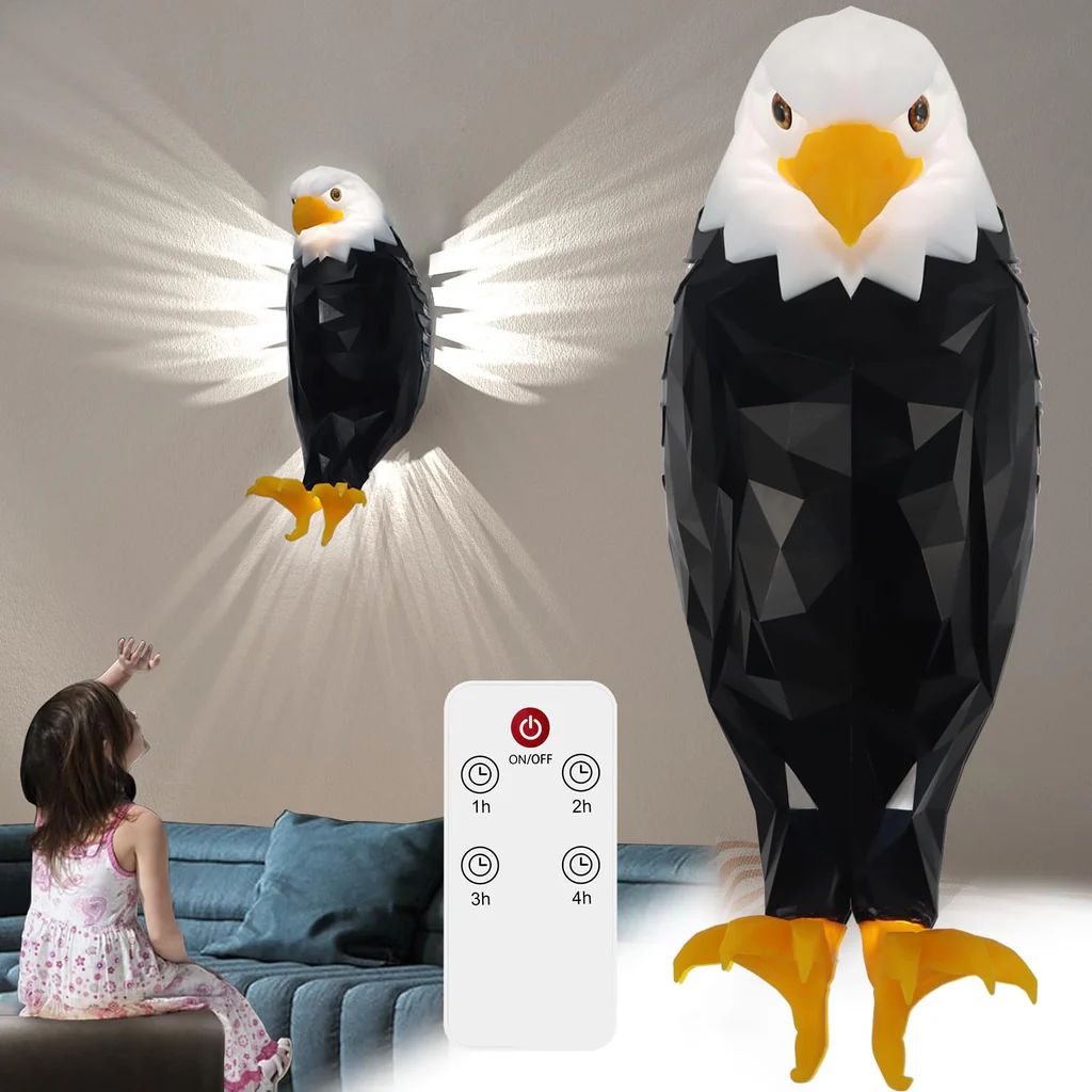 3D Eagle Wall Light – LED Projection Lamp for Home & Outdoor Decor - Infinitygallery.store
