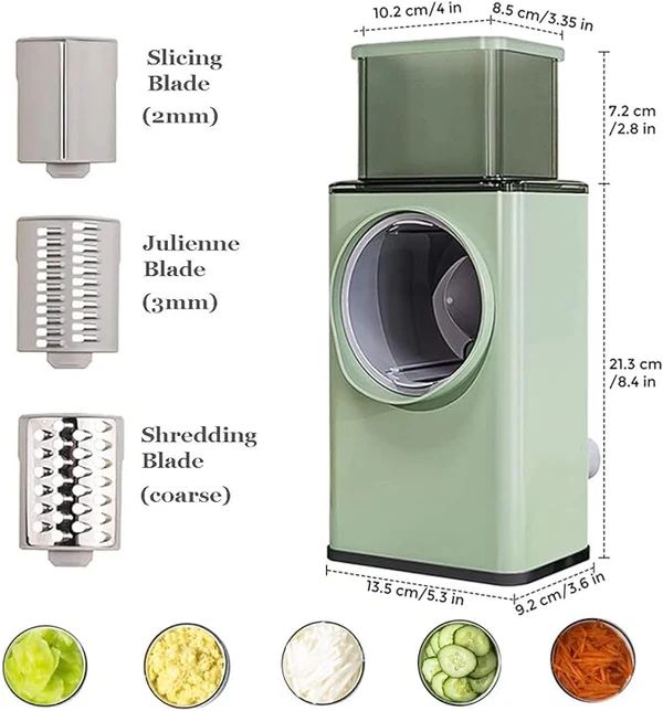 Stainless Steel Vegetable Cutter – Multi-Functional Mandoline Slicer with 3 Interchangeable Blades - Infinitygallery.store