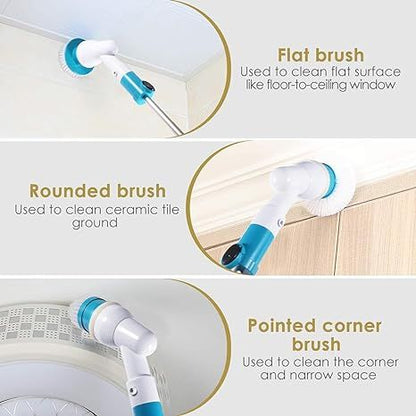 3-in-1 Electric Spin Scrubber Machine – Cordless Power Cleaner with 3 Brush Heads & Extendable Handle - Infinitygallery.store