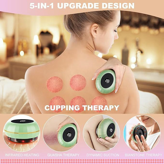 Smart Cupping Massager – 5-in-1 Electric Therapy Device with Heat & Suction - Infinitygallery.store