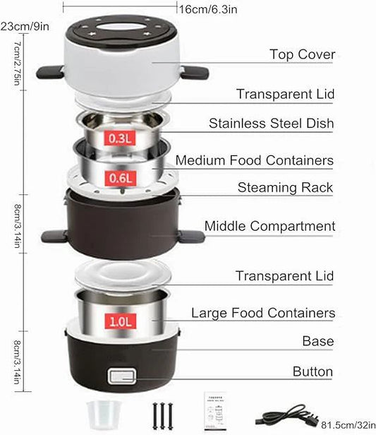 Electric Heated Lunch Box – Portable Food Warmer for Home, Office & Travel - Infinitygallery.store