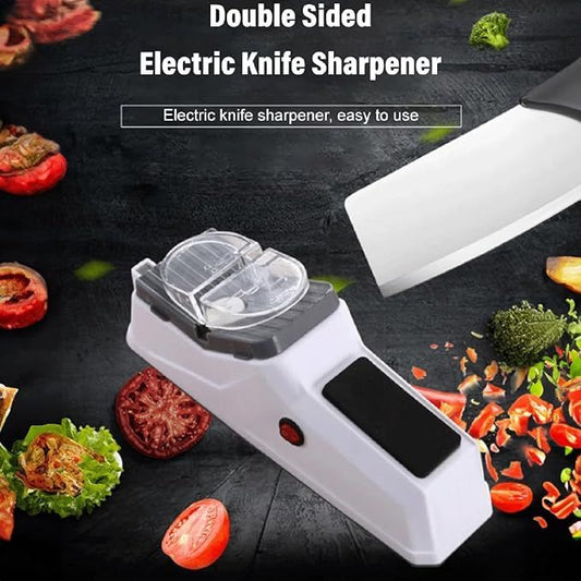 Electric Knife Sharpener – Fast, Double-Sided, Scissor Slot & Safety Non-Slip Base - Infinitygallery.store