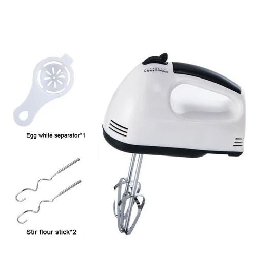 Super Hand Mixer with Stainless Steel Attachments – 7 Speeds + Turbo Function - Infinitygallery.store