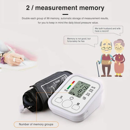 Electronic Blood Pressure Monitor – Arm-Type Home Sphygmomanometer with Memory & Irregular Heartbeat Detection - Infinitygallery.store