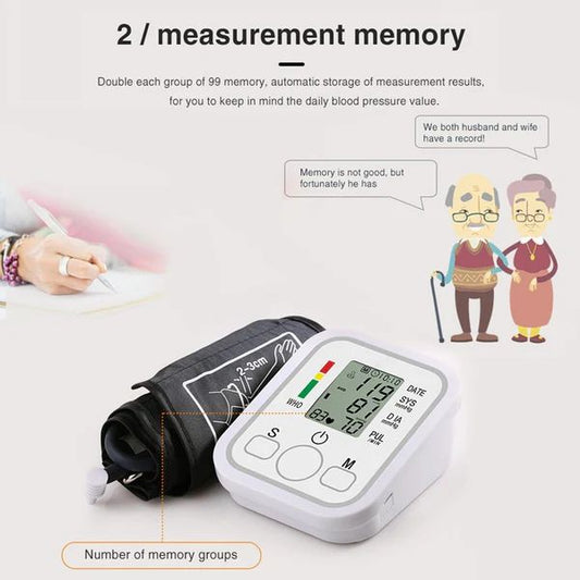 Electronic Blood Pressure Monitor – Arm-Type Home Sphygmomanometer with Memory & Irregular Heartbeat Detection - Infinitygallery.store