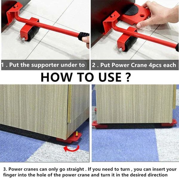 Heavy Duty Furniture Mover Tool Set – Lifter & 360° Sliders for Easy Rearrangement - Infinitygallery.store