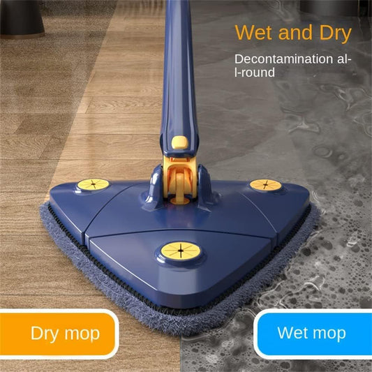 360° Rotating Triangular Mop – Wet & Dry Cleaning with Extendable Handle - Infinitygallery.store