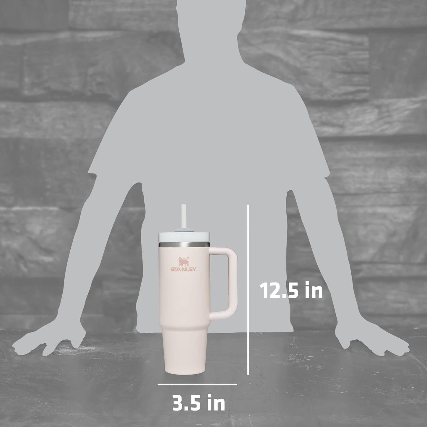 Stanley Quencher Tumbler – 40oz Recycled Stainless Steel Insulated Travel Mug with Lid & Straw - Infinitygallery.store