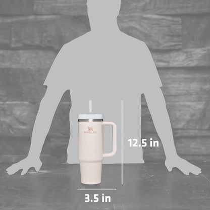 Stanley Quencher Tumbler – 40oz Recycled Stainless Steel Insulated Travel Mug with Lid & Straw - Infinitygallery.store
