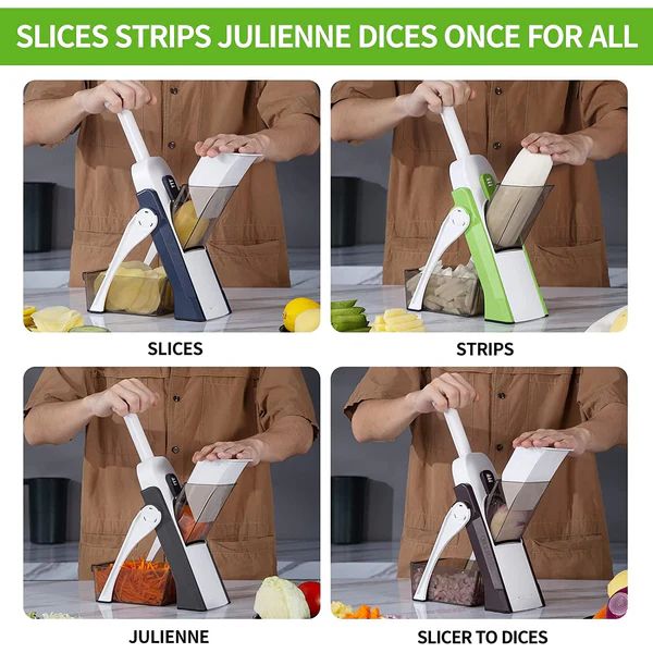 Manual Vegetable Cutter – Ultimate Adjustable Slicer with Safety Lock & Thickness Control - Infinitygallery.store