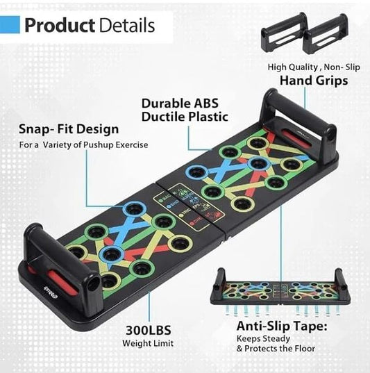 Push-Up Board System – Color-Coded, Non-Slip, Collapsible & Ergonomic - Infinitygallery.store