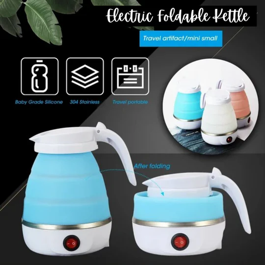 Electric Foldable Travel Kettle – 600ml Collapsible, Dual Voltage, Food-Grade Silicone - Infinitygallery.store