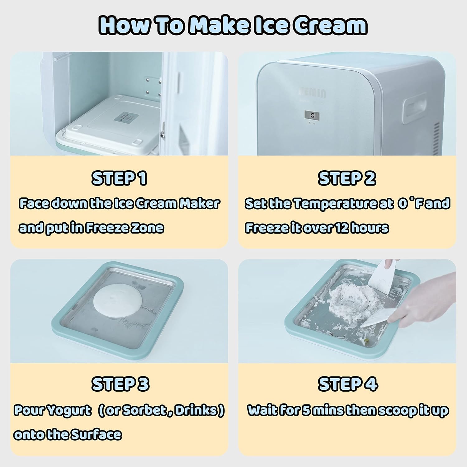 Instant Ice Cream Maker – DIY Rolled Ice Cream Pan for Kids & Adults - Infinitygallery.store