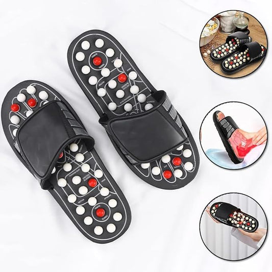 Massage Slippers with Rotating Acupressure Nodes – EVA Reflexology Footwear for Stress Relief & Blood Circulation - Infinitygallery.store