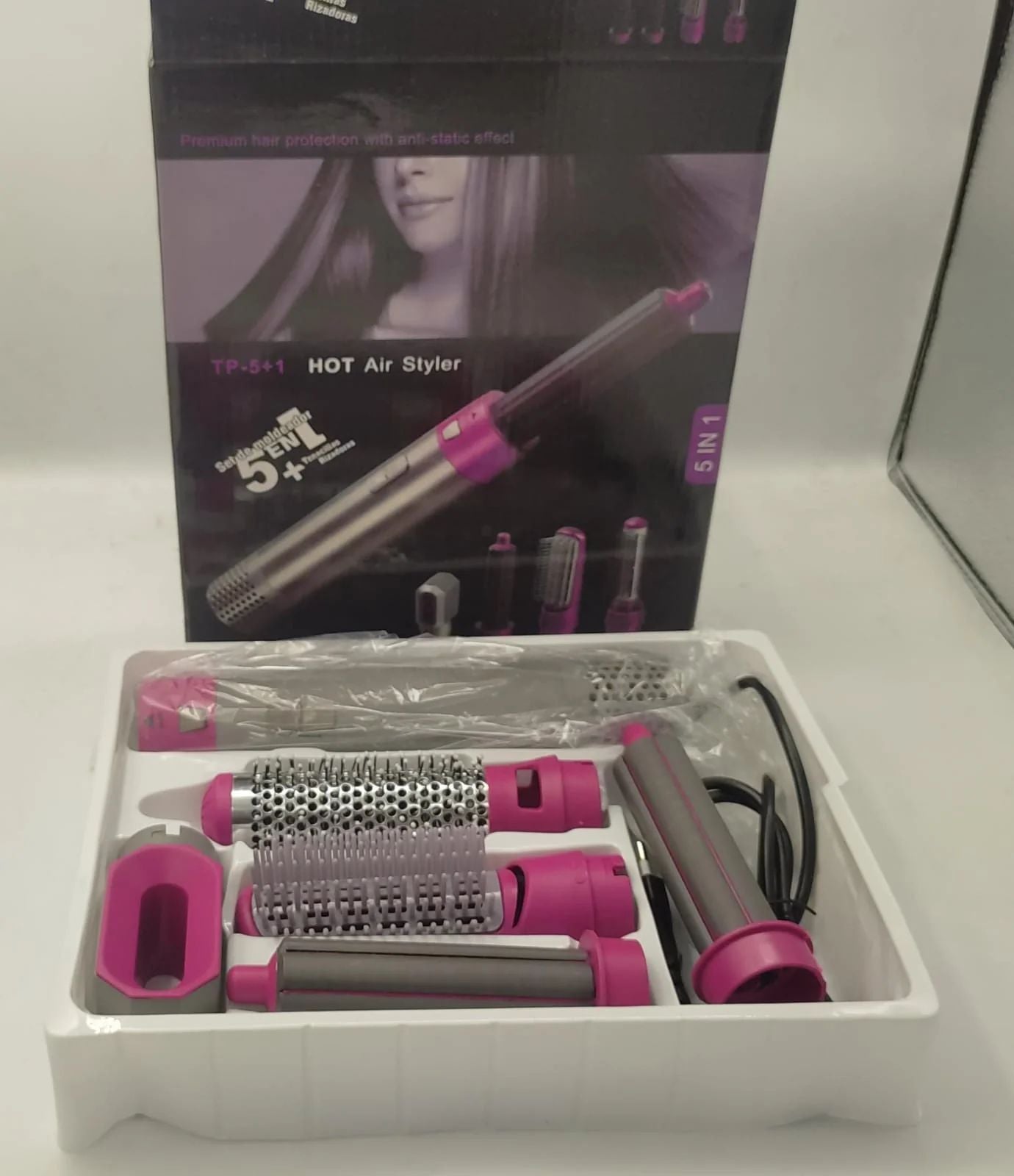 5-in-1 Hot Air Brush – Ceramic Airwrap Styler with Interchangeable Attachments - Infinitygallery.store