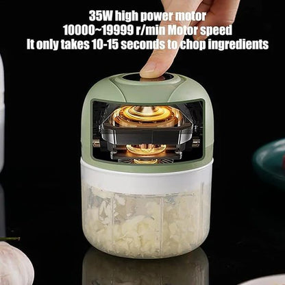 Electric Garlic Chopper – One-Touch Mini Food Processor for Fast & Easy Prep - Infinitygallery.store