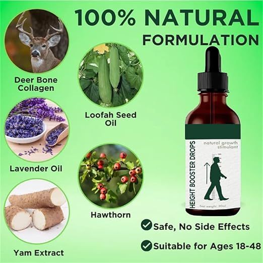 Height Booster Drops for Kids – Growth Support Formula (30ml) - Infinitygallery.store