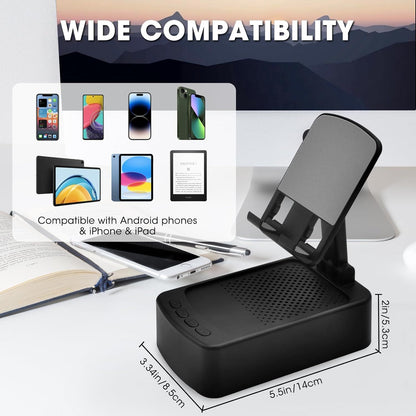 Roarswa 4-in-1 Mobile Phone Holder with HD Bluetooth Speaker – Adjustable Stand & USB Power Station - Infinitygallery.store