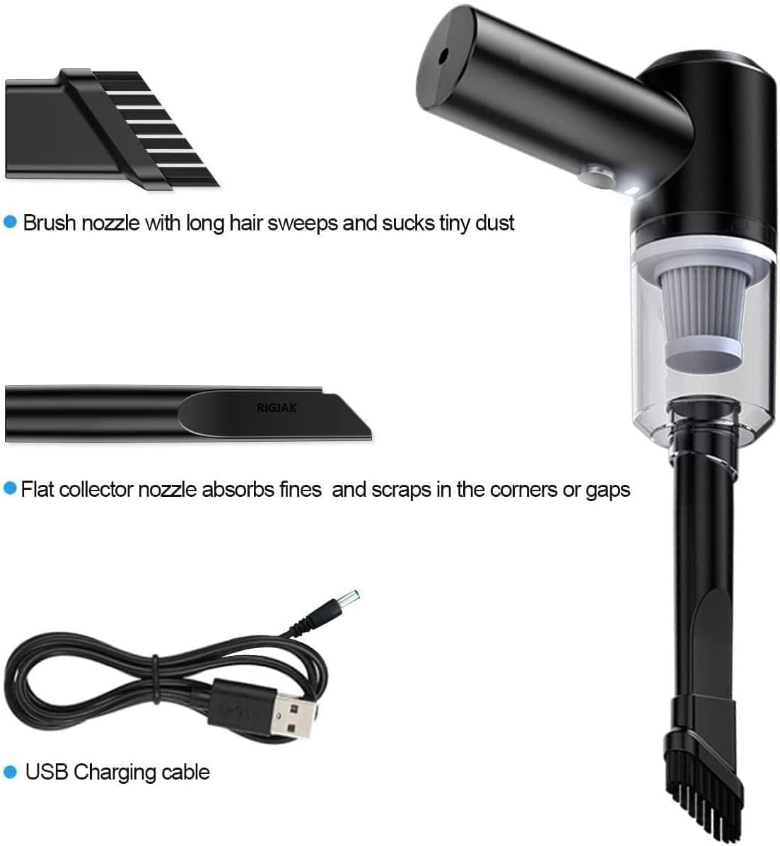 2-in-1 Wireless Mini Vacuum Cleaner – Suction & Blower with LED Light (6000Pa) - Infinitygallery.store