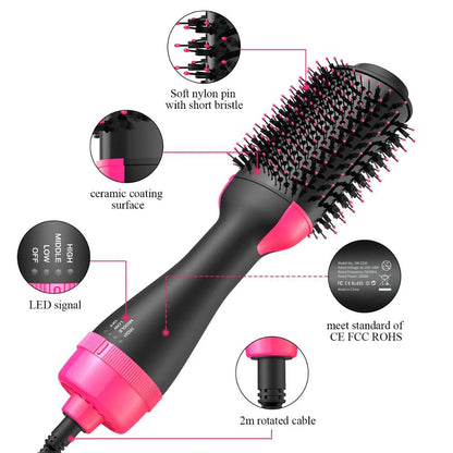 One Step Hot Air Brush – 4-in-1 Hair Dryer, Straightener, Curler & Volumizer - Infinitygallery.store