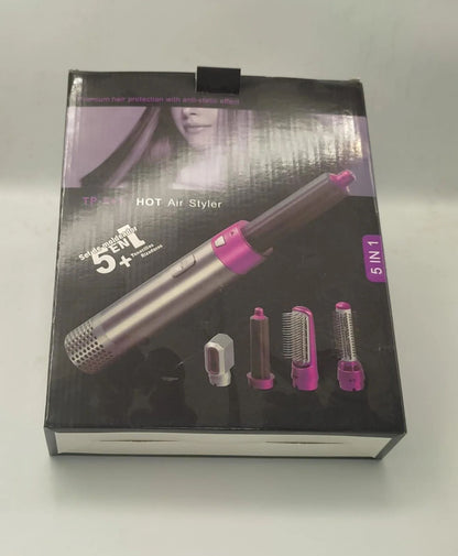5-in-1 Hot Air Brush – Ceramic Airwrap Styler with Interchangeable Attachments - Infinitygallery.store