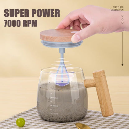 Electric Mixing Glass Mug – Self-Stirring 7000 RPM Coffee & Protein Blender Cup - Infinitygallery.store
