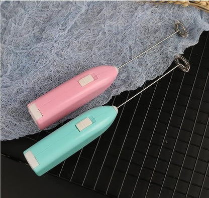 Stainless Steel Milk Frother – Handheld Battery-Operated Foam Maker - Infinitygallery.store