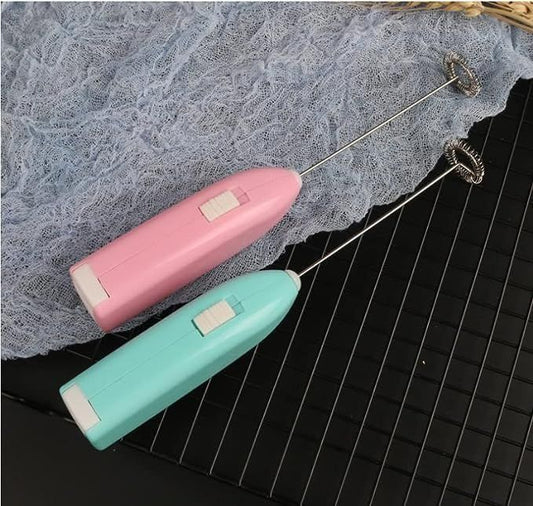 Stainless Steel Milk Frother – Handheld Battery-Operated Foam Maker - Infinitygallery.store