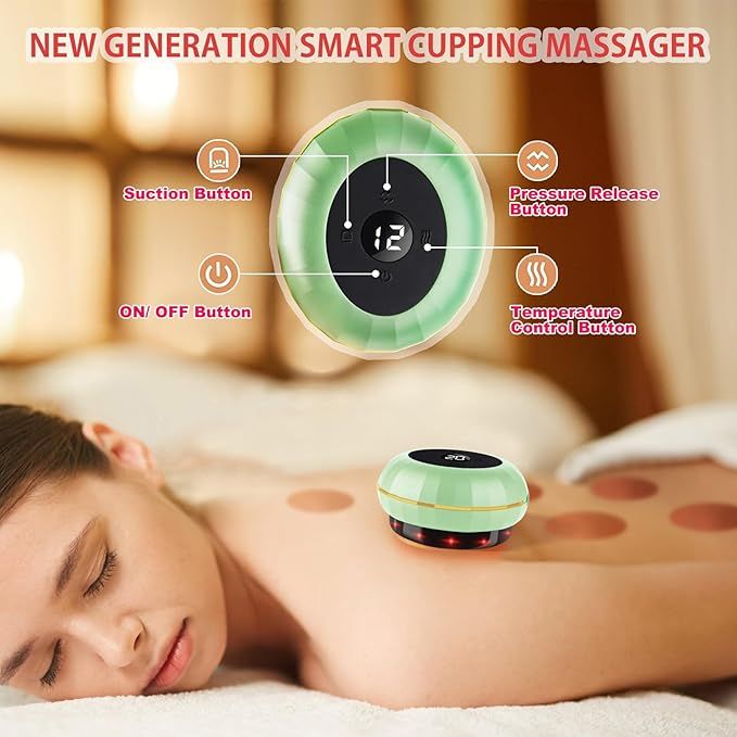 Smart Cupping Massager – 5-in-1 Electric Therapy Device with Heat & Suction - Infinitygallery.store