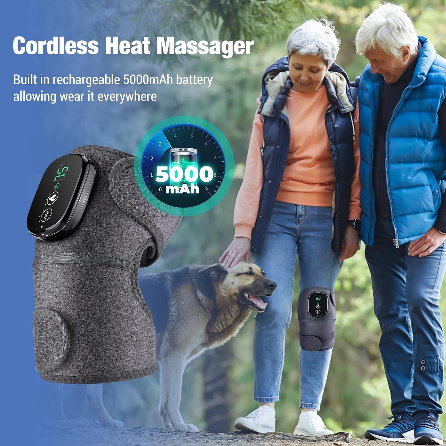 Electric Knee Massager with Heat & Vibration – Cordless Heating Wrap for Knee, Shoulder & Elbow Relief - Infinitygallery.store