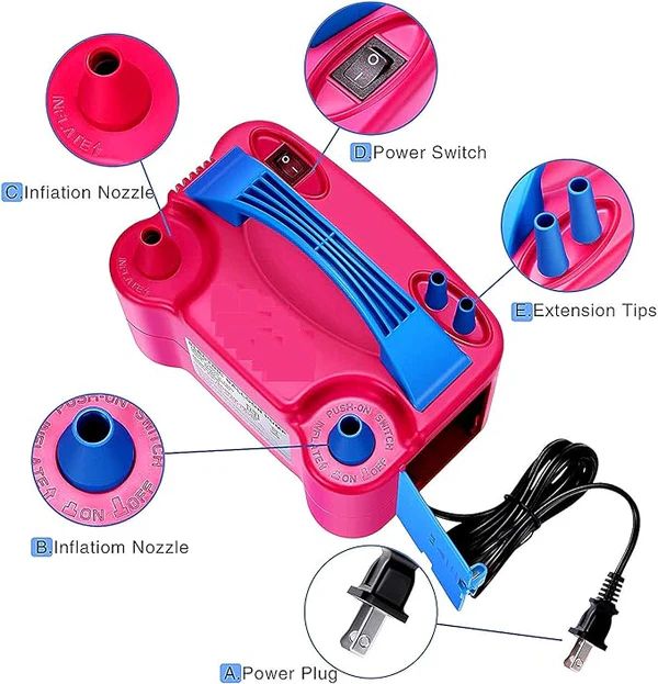 Electric Balloon Inflator – Dual Nozzle 600W High-Power Air Pump for Party & Event Balloons - Infinitygallery.store