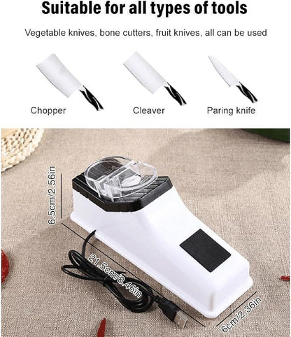 Electric Knife Sharpener – Fast, Double-Sided, Scissor Slot & Safety Non-Slip Base - Infinitygallery.store