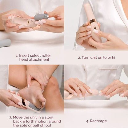 Rechargeable Electric Pedicure Foot File – Callus Remover with Dual Speed & Rollers - Infinitygallery.store