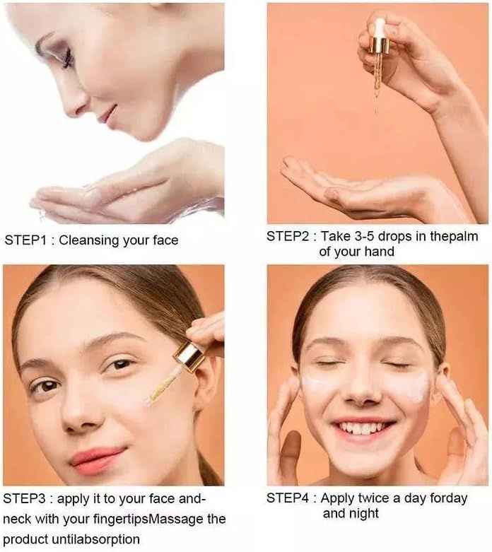 24K Gold Anti-Aging Serum – Hydrating Collagen & Hyaluronic Acid Face Serum with Peptides
