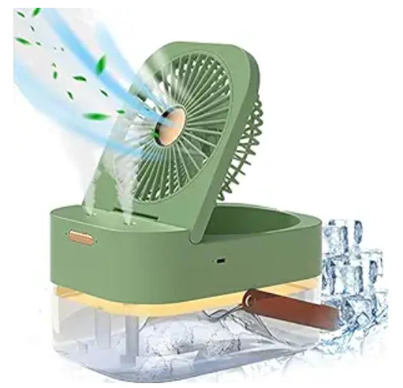 Mini Air Conditioner Fan – 3-in-1 Portable Cooler, Humidifier & Night Light with Remote Control - Infinitygallery.store