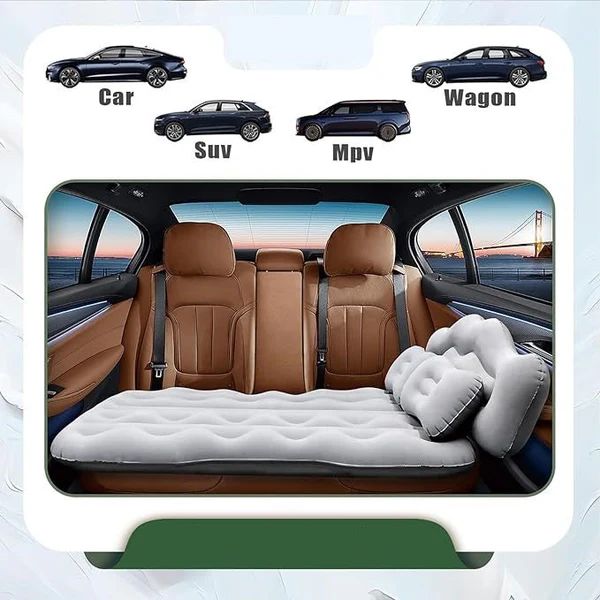 Car Bed Air Mat with Pump – Rear Seat Inflatable Mattress for Travel & Camping - Infinitygallery.store