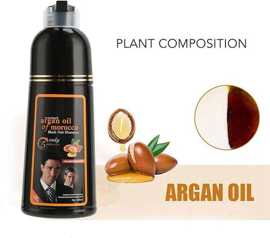 🖤 Black Hair Dye Shampoo – Instant Gray Coverage with Natural Plant Extracts (400ml) - Infinitygallery.store