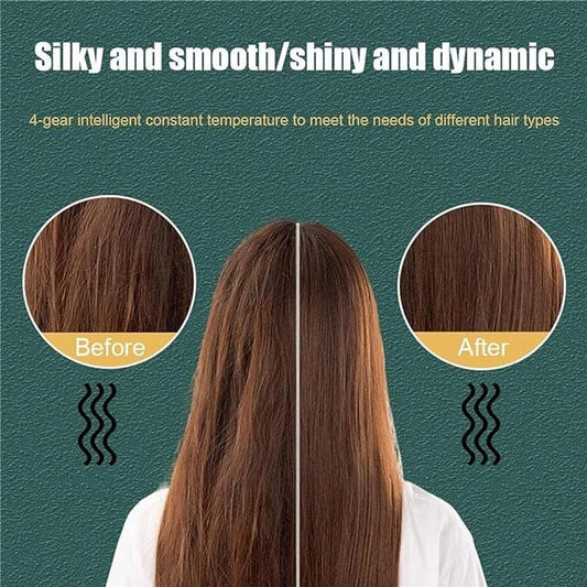 2-in-1 Ionic Hair Straightener Comb with Anti-Scald Design & Protein Coating - Infinitygallery.store