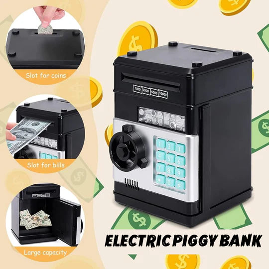 Electric Piggy Bank for Kids – Automatic Money Eating ATM Toy | Password Lock & Coin Slot Savings Bank - Infinitygallery.store