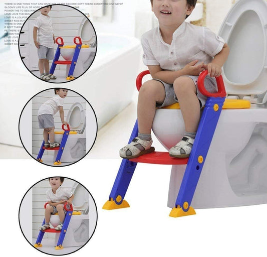 Children’s Toilet Ladder Trainer – Adjustable, Foldable & Non-Slip Potty Training Seat - Infinitygallery.store