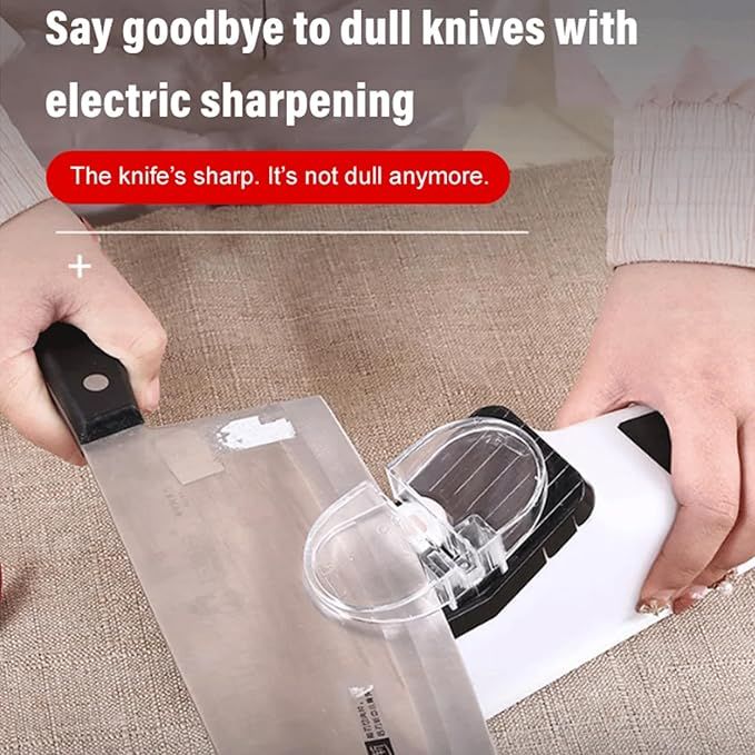 Electric Knife Sharpener – Fast, Double-Sided, Scissor Slot & Safety Non-Slip Base - Infinitygallery.store