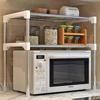 Stainless Steel Kitchen Storage Rack – Multi-Layer Organizer with Hooks & Easy Assembly - Infinitygallery.store