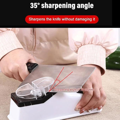 Electric Knife Sharpener – Fast, Double-Sided, Scissor Slot & Safety Non-Slip Base - Infinitygallery.store