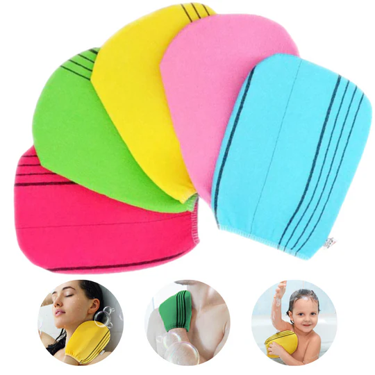 5Pcs Korean Exfoliating Bath Washcloth – Dead Skin Remover Gloves - Infinitygallery.store
