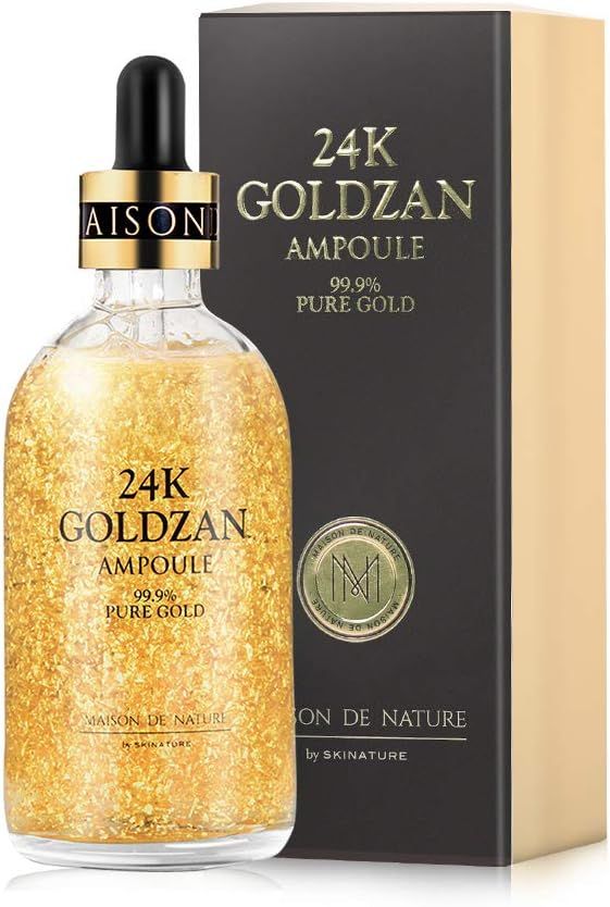 24K GOLDZAN Ampoule Serum – 99.9% Pure Gold Brightening Face Serum for Dark Spots & Glow - Infinitygallery.store