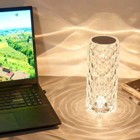 LED Crystal Table Lamp – 3D Diamond Light with Remote & Touch Control - Infinitygallery.store