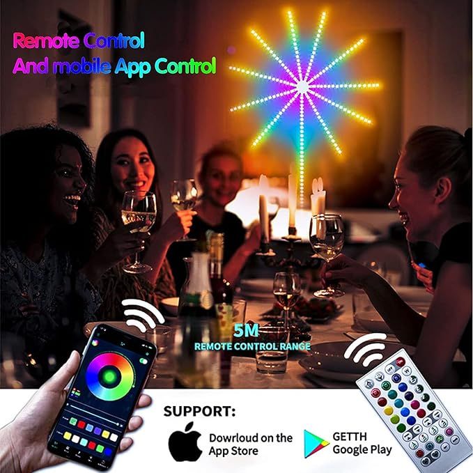 Smart Firework LED Lights – 16 Million Colors, Music Sync & App Control for Festive Ambience - Infinitygallery.store